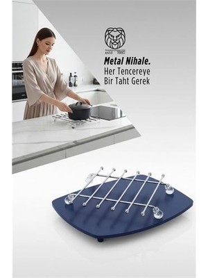 Renas Store Juliette Serisi Krom Kare Metal Nihale - 19 cm Isıya Dayanıklı Lüks Tencere Altlığı