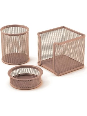 Mikasso Perfore A Üstü Organizer 3'lü Rose Gold Küp Not Kağıdı