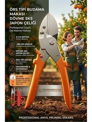 Easera Ticaret Profesyonel Örs Tipi Budama Makası - Dövme Sk5 Japon Çeliği Güçlü Dal Kesme Makası 723297