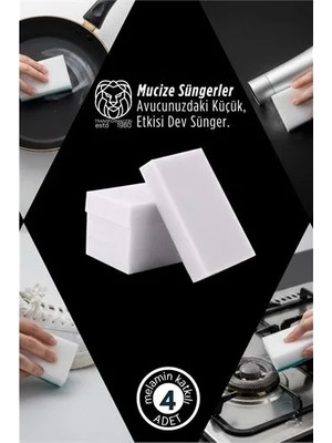 Easera Ticaret 4’lü Melamin Katkılı Ultra Güçlü Mucize Leke Silici Sünger Seti 722894