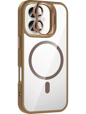 Zenvia Znv Joko Apple iPhone 17 Remim Lensli Magsafe Standlı Kapak - Kahverengi ZNV2029