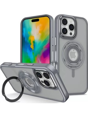 Zenvia Znv Joko Apple iPhone 16 Pro Max Banza Magsafe Standlı Kapak - Titan Gri ZNV2029