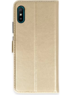Zenvia Znv Xiaomi Redmi 9A Kılıf Trend S Plus Kapaklı Kılıf - Gold ZNV2029