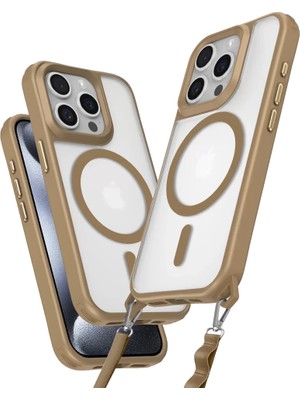 Zenvia Znv Apple iPhone 14 Pro Max Kılıf Enka Magsafe Silikon Kılıf - Desert ZNV2029