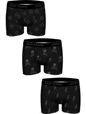 John Frank Three Pack Jacquard Boxer White