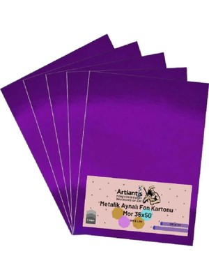 Mikasso Metalik Aynalı Fon Kartonu 35X50 5 Adet Artlantis Metalik Aynalı Fon Kartonu