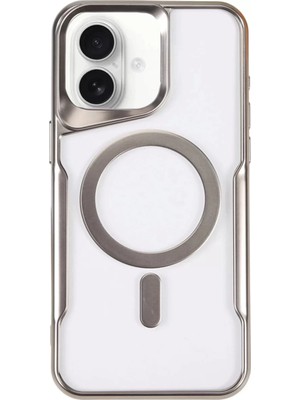 Zenvia Znv Apple iPhone 16 Plus Kılıf Boyi Magsafe Silikon Kapak - Gümüş ZNV2029