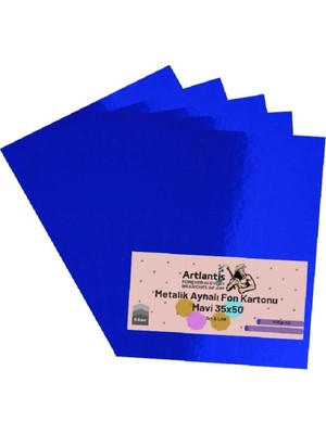 Mikasso Metalik Aynalı Fon Kartonu 35X50 5 Adet Artlantis Metalik Aynalı Fon Kartonu