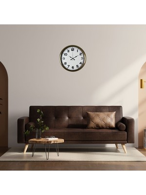 Antik Stil Eskitme 40 cm Metal Duvar Saati
