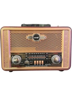 Gees Retro, Nostaljik, Ahşap Tasarım Bluetooth Hoparlörlü, Şarjlı, Taşınabilir Otantik Tasar