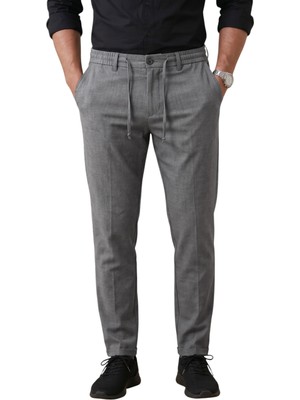 Deepsea Antrasit Italyan Kesim Slim Fit Likralı Duble Paça Erkek Spor Pantolon 2602050