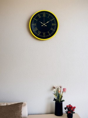 36 cm Standart Sarı Duvar Saati