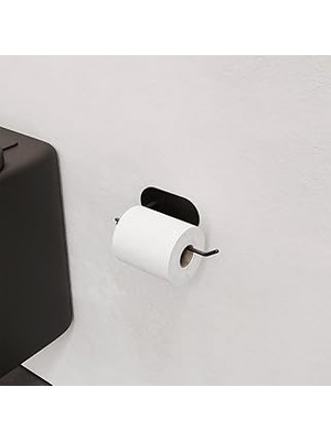 Nacario Paslanmaz Çelik Siyah Tuvalet Kağıtlığı/yapışkanlı Sistem Tuvalet Kağıtlık Mat Siyah