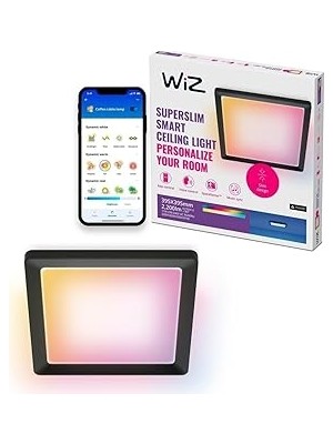 Nacario Wiz Siyah Akıllı Sıva Üstü Rgb Kare Panel Tavan Armatürü 17W