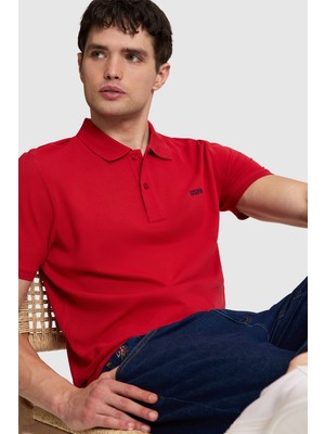 U.S. Polo Assn. Erkek Kırmızı Regular Fit Polo Yaka Basic Tişört 50326963-VR171