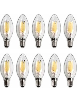 Nacario LED Rustik Mum Buji Ampul – E14 Duy, 4W (35W Eşdeğer), 3000K Günışığı, 400 Lümen – 220-240V, 3.5X10