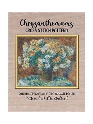 Nacario Chrysanthemums Cross Stitch Pattern: Artwork By Pierre-Auguste Renoir