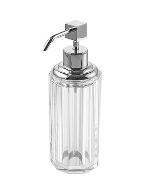 Nacario System Cyrstal Bath Accessory Soap Dispenser Transparent-Chrome 80 ml Gümüş Tek Ebat BA2048 006 C1-
