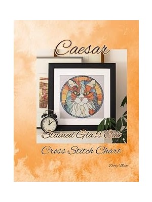 Nacario Independently Published "caesar": Stained Glass Cat Cross Stitch
