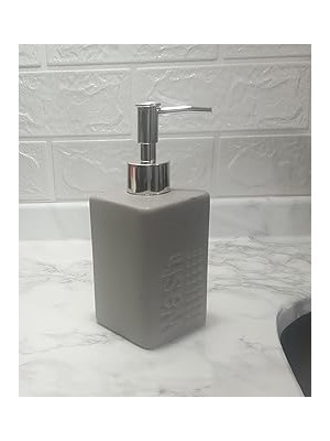 Nacario Serami̇k Sivi Sabunluk Gri̇ 7X7X17CM 300ML Banyo Seti̇