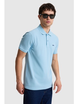 U.S. Polo Assn. Erkek Mavi Regular Fit Polo Yaka Basic Tişört 50326963-VR036