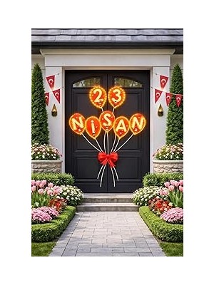 Nacario 23 Nisan Kapı Süsü, 23 Nisan Süsleri Hediyeler 5 Metre Peri LED