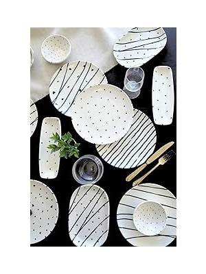 Nacario Tabakevi Tabak Evi Porselen Dash Kahvaltı Takımı 6 Kişilik 14 Parça TVL14KAHPRS1103