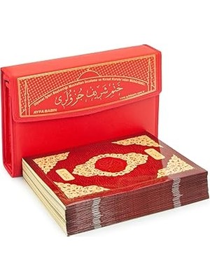 Nacario 30 Cüz Özel Taşıma Çantalı Hatmi Şerif Rahle Boy Kuranı Kerim Kırmızı