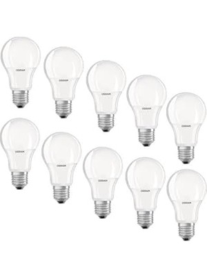 Nacario 10'lu LED Value CLA60 8.5W 827 2700K Sarı E27 LED Ampul