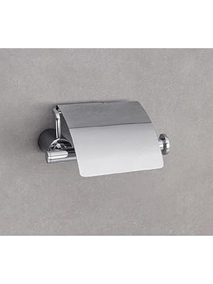 Nacario System Icon Kapaklı Tuvalet Kağıtlığı Krom Renk 79X112X158 mm