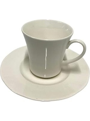Nacario Kütahya Porselen Bone Olympos Sade 12 Parça Çay Fincan Seti
