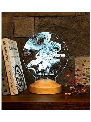 Nacario Astronot, Kozmonot, Astronot Hediyesi, Uzay Hediyesi, Kişiye Özel 3D LED Lamba