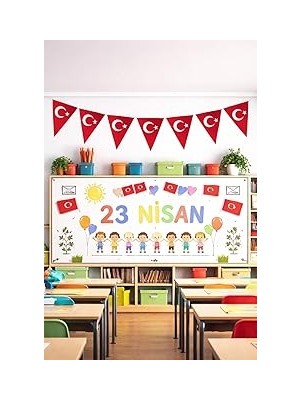 Nacario 23 Nisan Süsleri 23 Nisan Hediyeleri 10 Lu Üçgen Flama - 10 Parça