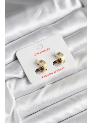 Mey Ithalat® 14K Gold Renk Kaplama cm Kadın Küpe