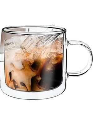 Nacario Çift Cidarlı Kahve, Latte, Su Bardağı, 250 Ml, Cam Kupa, 1 Adet - 12128