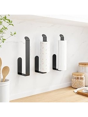 Nacario Lamalı Siyah Yapışkanlı Lüks Tasarım Solo Peçetelik, Metal Havluluk, Hem Yapışkanlı Hem Vidalı Mont