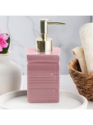 Nacario Porsima 3206 Seramik Sıvı Sabunluk - Tezgah Üstü Banyo Mutfak Lavabo Sabunluğu - 275 cc Pudra