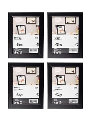 Nacario Fiskbo 4'lü Fotoğraf Çerçevesi Seti, Siyah, 13 x cm