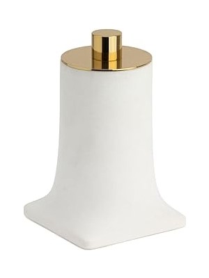 Nacario System Tezgah Üstü Pamukluk Beyaz-Gold Renk 145X91X91 mm Beyaz Tek Ebat BA2007 024 R1-Gl