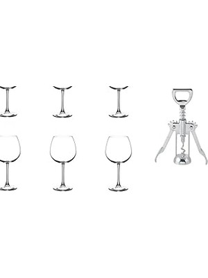 Nacario Pasabahce Paşabahçe 7 Parça Enoteca Kadeh Tirbuşonlu Set