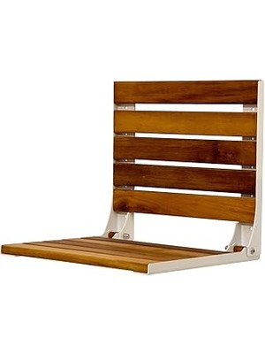 Nacario Duvara Monte Katlanır Ahşap Duş Oturağı 38X38 (Beyaz) Duş Sandalyesi