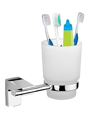 Nacario Metal Fırçalık Vidalı Askı Banyo Lavabo Fırçası Stand Kabı Kutusu Hazneli Krom