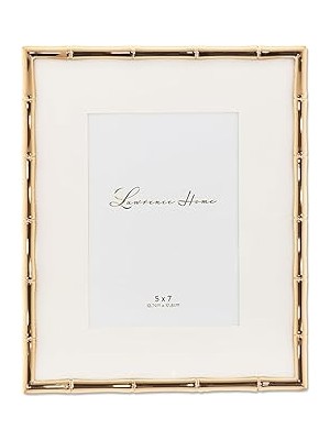 Nacario Lawrence Frames Bambu Tasarımlı Metal Çerçeve, 8X10, Mat 5x7, Altın