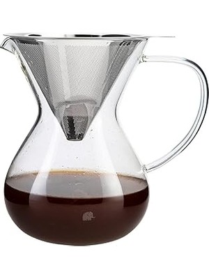 Nacario Jumbo, Glory Cam Kahve Demleme Çelik Süzgeçli 850 Ml, Tek Ebat, Çok Renkli