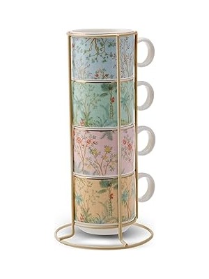 Nacario Lavi̇nya 4'lü Standli Mug/çay Fi̇ncani