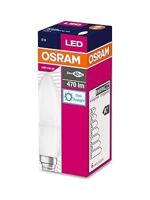 Nacario LED 10'lu Paket Mum Clb 40 5W 470 Lümen 6500 Kelvin Beyaz Işık E14 Duy Ampul