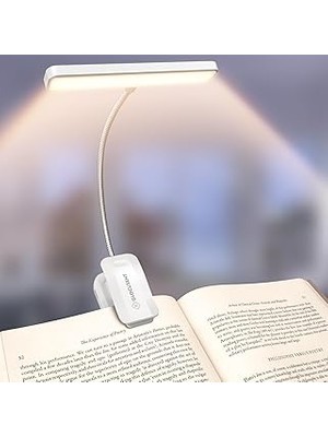 Nacario Glocusent Okuma Lambası, Kitap Kıskacı, 26 Led, 5 Renk Sıcaklığı Kademesiz Parlaklık, 1200 Mah P