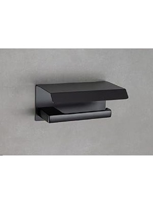 Nacario System Flat Kapaklı Tuvalet Kağıtlığı Siyah Renk 118X85X170 mm