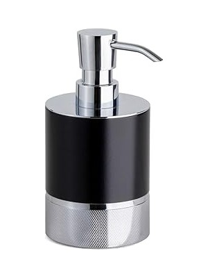 Nacario System Tezgah Üstü Sıvı Sabunluk 250 ml Krom-Siyah Renk 160X80X103 mm Krom Tek Ebat BA2005 006 Cr-A