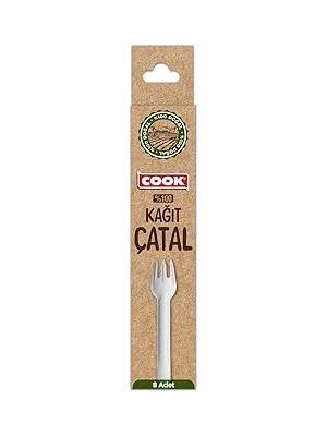 Nacario Cook Kağıt Çatal, 8 Adet, Tek Kullanımlık